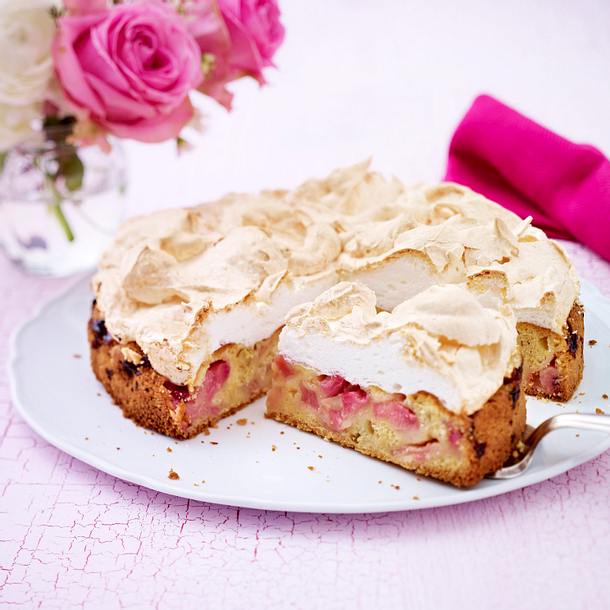 Rhabarberkuchen mit Baiserhaube Rezept Rhabarberkuchen mit Baiserhaube Rezept