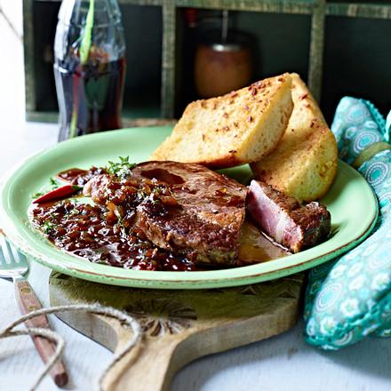 Ribeye-Steak mit Colasoße Rezept Ribeye-Steak mit Colasoße Rezept