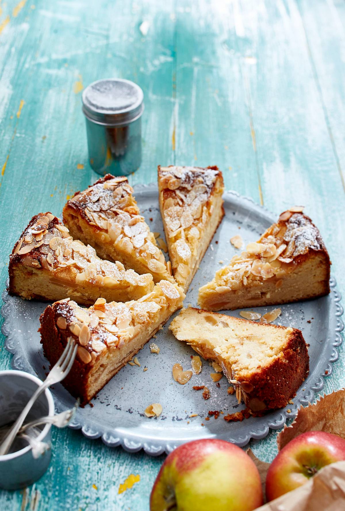 Ricotta-Mandel-Kuchen mit Apfel Rezept