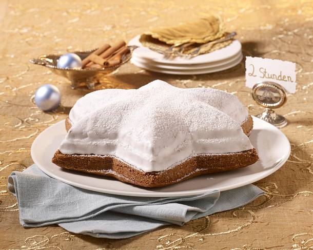 Riesen-Zimtstern (mit Kuchenglasur Zitrone) Rezept