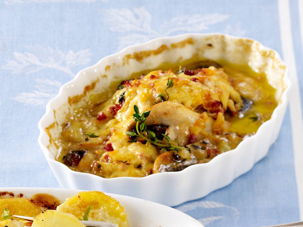 Riesenchampignon-Gratin Rezept