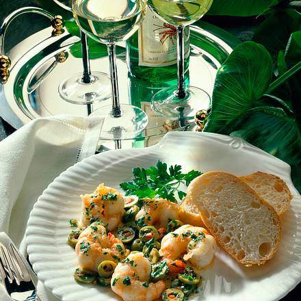 Riesengarnelen in Olivensoße Rezept