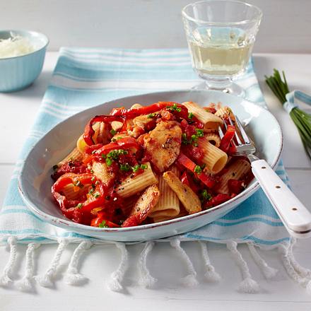Rigatoni Arrabiata mit Hähnchen Rezept Rigatoni Arrabiata mit Hähnchen Rezept