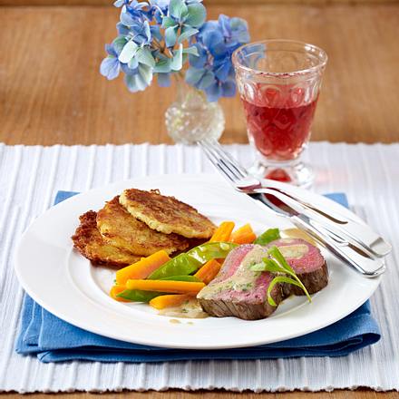 Rinderfilet an Estragonsoße mit Rösti (das perfekte Dinner) Rezept