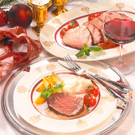 Rinderfilet in Calvadossoße mit Selleriepüree Rezept Rinderfilet in Calvadossoße mit Selleriepüree Rezept