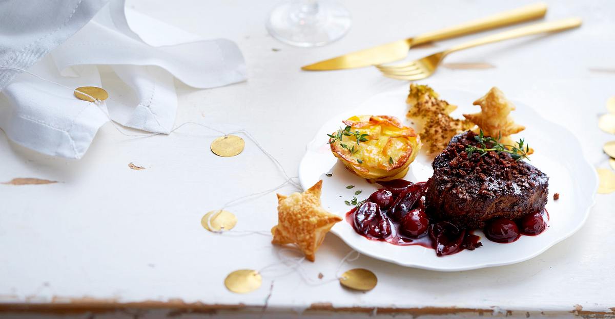 Rinderfilet mit Kaffeekruste und Balsamicosoße Rezept