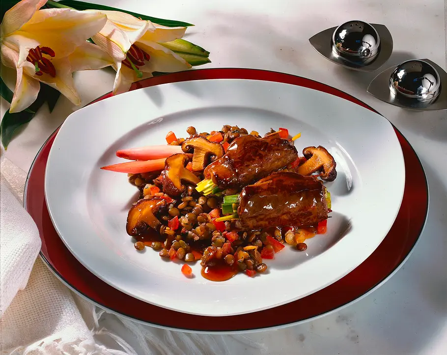 Rinderfilet mit Linsengemüse Rezept