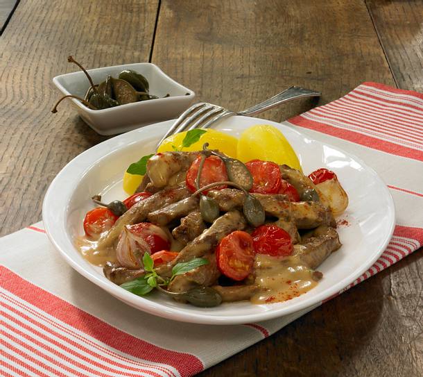 Rindergeschnetzeltes mit Kapernäpfeln Rezept Rindergeschnetzeltes mit Kapernäpfeln Rezept