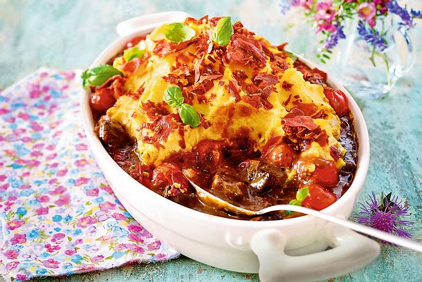 Rinderragout Surprise mit Parmachips Rezept