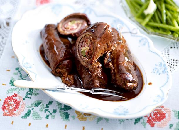 Rinderrouladen mit grünen Bohnen Rezept