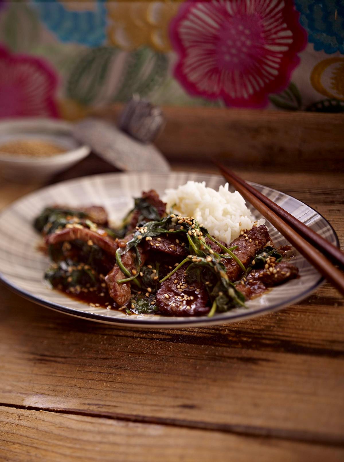 Rindfleisch mit Spinat Rezept