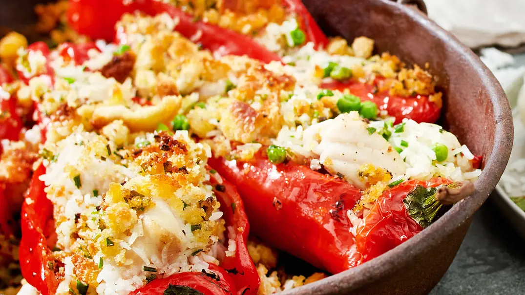 Risi-Peasy Paprika mit Krümelkruste Rezept - Foto: LECKER @ Bauer Media Group Risi-Peasy Paprika mit Krümelkruste Rezept - Foto: LECKER @ Bauer Media Group