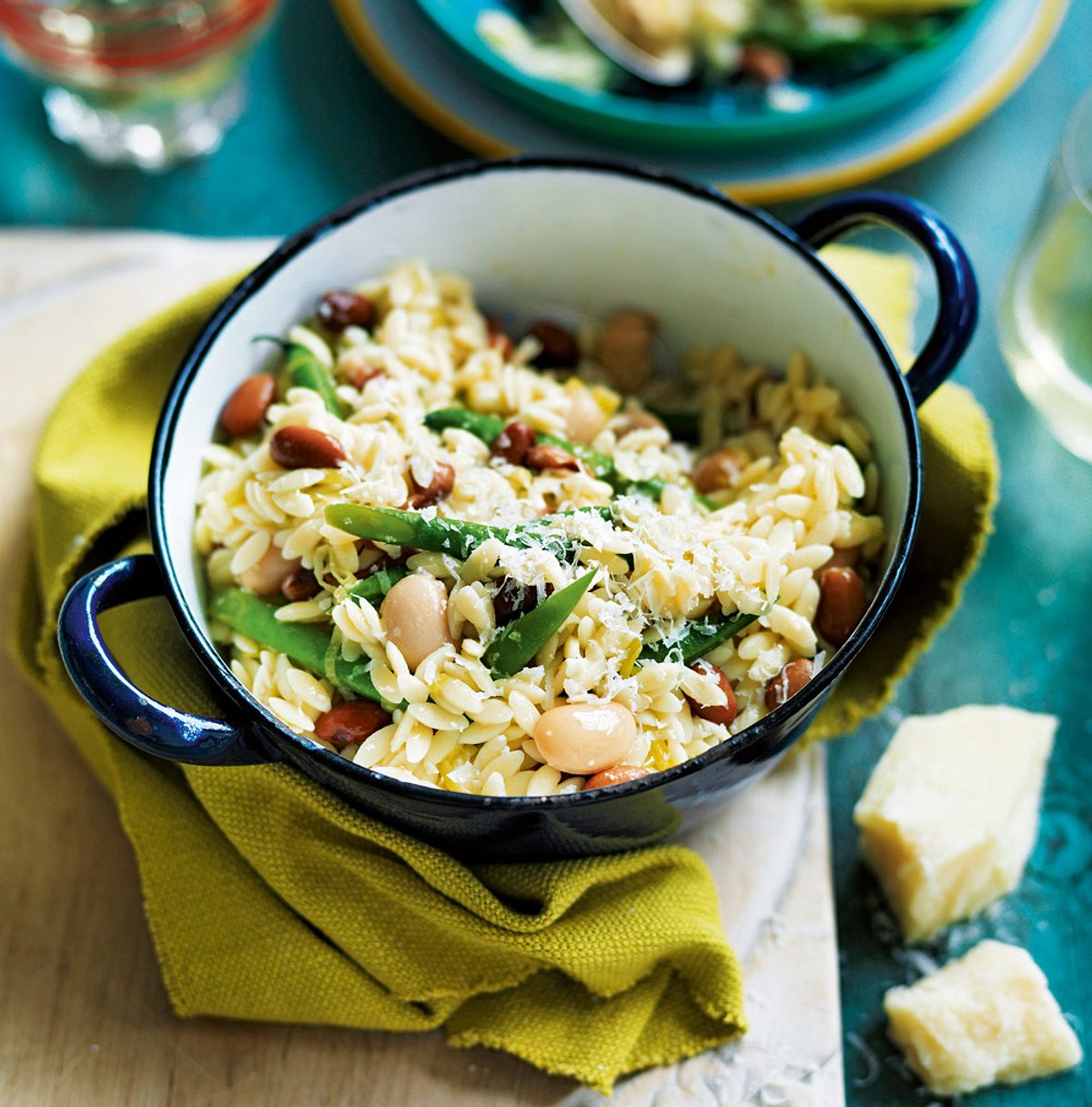 Risoni mit dreierlei Bohnen Rezept