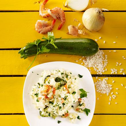 Risotto mit Zucchini und Garnelen Rezept
