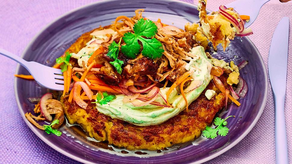 Rösti mit Wasabi-Dip mit oder ohne Pulled PorK Rezept - Foto: House of Food / Bauer Food Experts KG