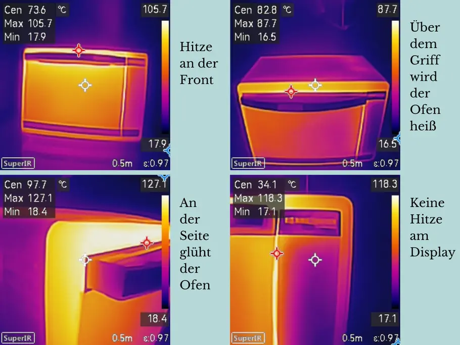 Wärmebilder vom Rommelsbacher Elektronik Back & Grill Ofen BGE 1580/E Wärmebilder vom Rommelsbacher Elektronik Back & Grill Ofen BGE 1580/E