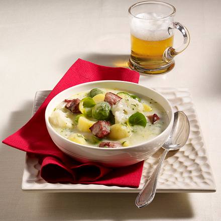 Rosenkohl-Eintopf mit Kasseler Rezept Rosenkohl-Eintopf mit Kasseler Rezept