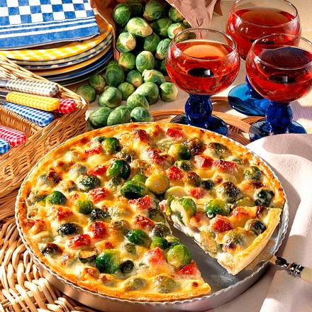 Rosenkohl-Quiche mit Kasseler Rezept Rosenkohl-Quiche mit Kasseler Rezept