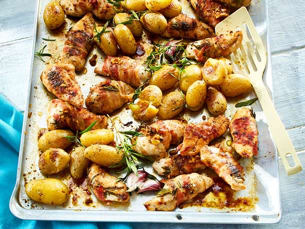 Rosmarinkartoffel-Hähnchen-Blech Rezept