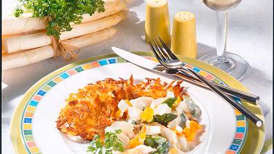 Rösti mit Spargelragout (Diabetiker) Rezept - Foto: LECKER @ Bauer Media Group