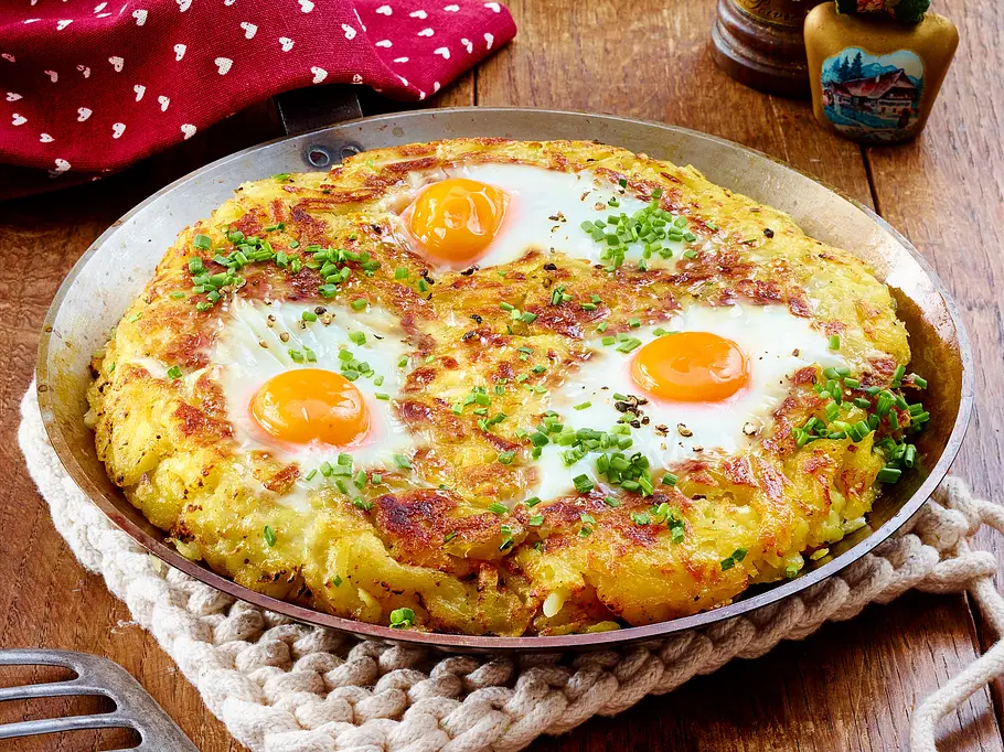 Rösti mit Spiegelei Rezept Rösti mit Spiegelei Rezept