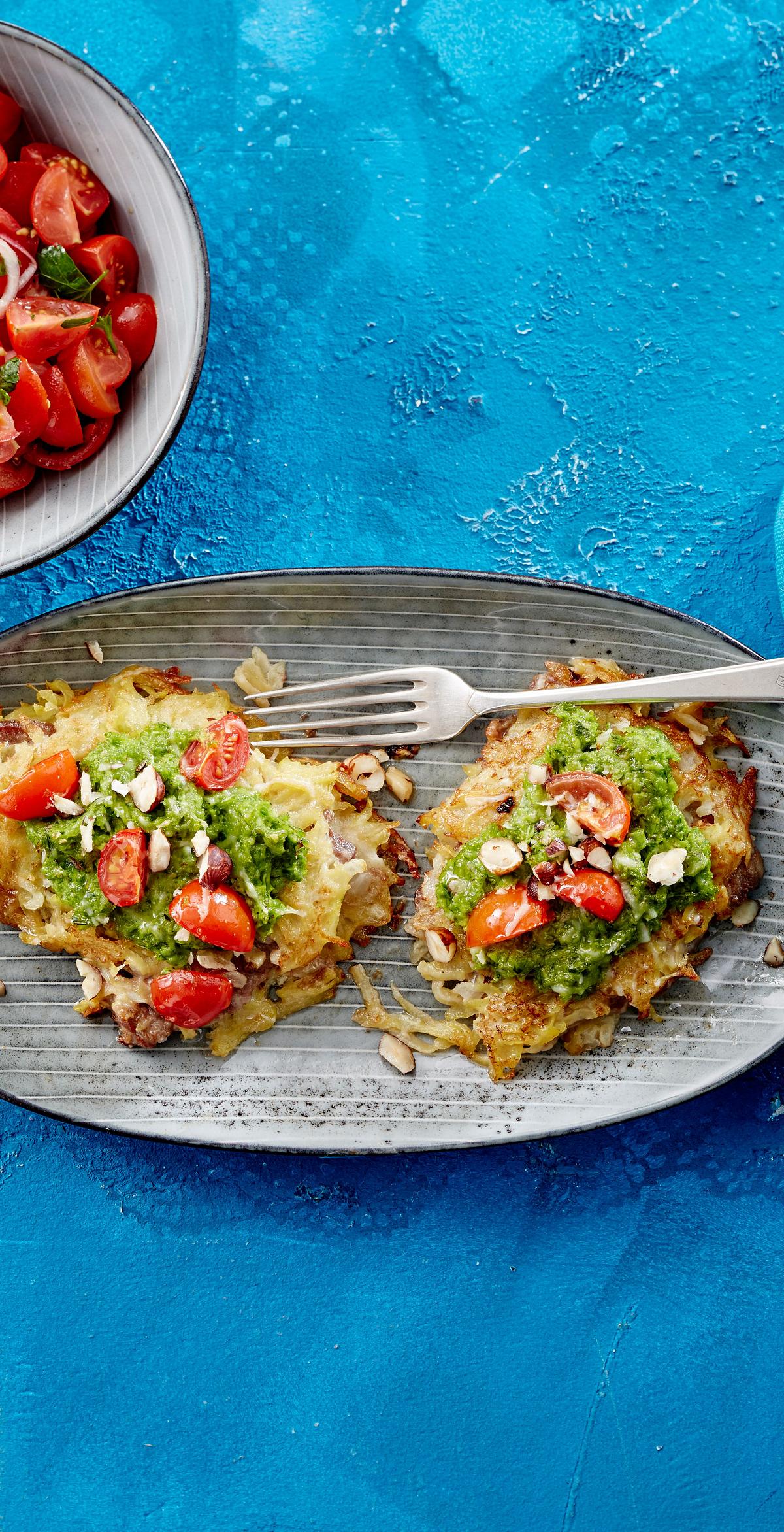 Rösti-Schnitzel mit Lauchpesto Rezept