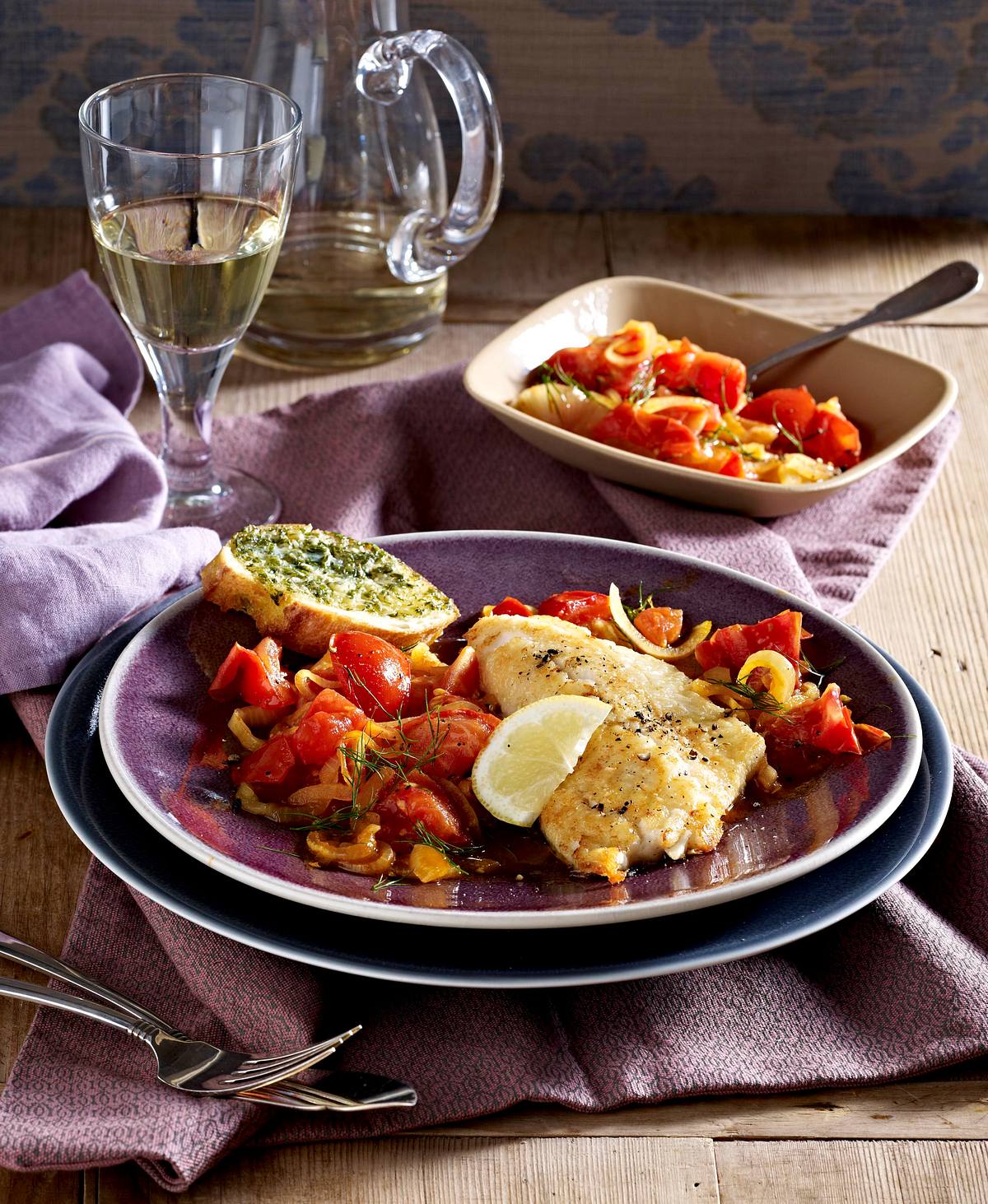 Rotbarsch auf Tomatenzwiebeln Rezept