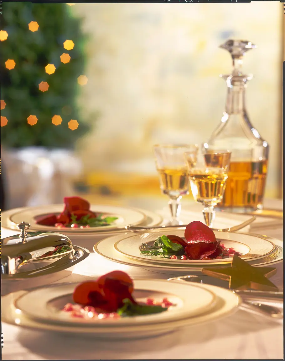 Rote Bete-Carpaccio mit Granatapfelvinaigrette Rezept