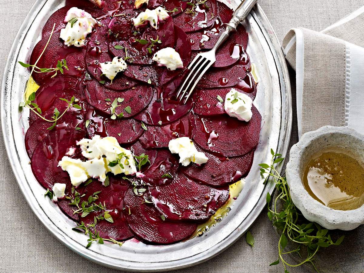 Rote Bete-Carpaccio mit Ziegenkäse Rezept