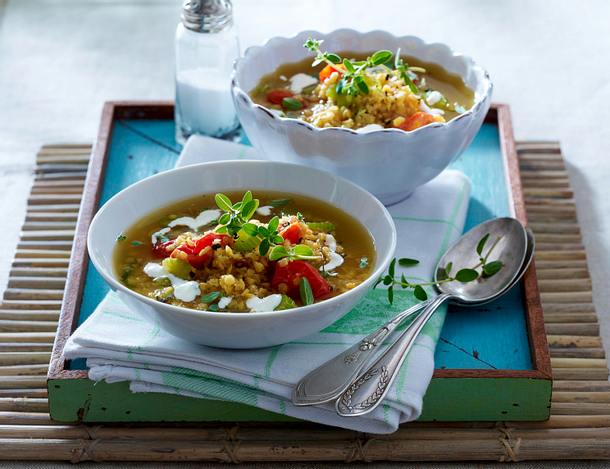 Rote-Linsen-Suppe mit Meerrettichcreme Rezept