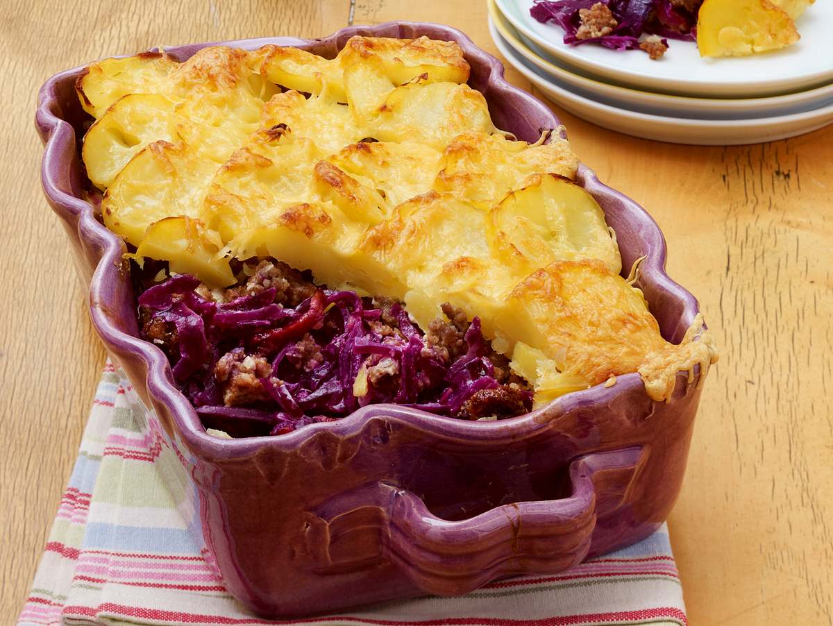 Rotkohl-Kartoffel-Lasagne Rezept