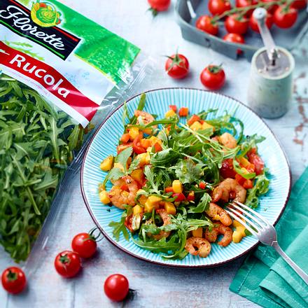 Ruccola-Garnelen-Salat mit Mango Rezept Ruccola-Garnelen-Salat mit Mango Rezept