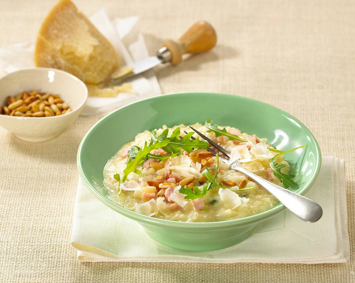 Rucola-Risotto mit Schinken & Parmesan Rezept