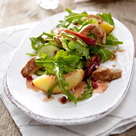 Rucolasalat mit Putenstreifen & Nektarinen Rezept