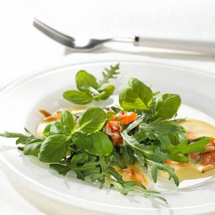 Rucolasalat Mit Tomatenvinaigrette Rezept Lecker