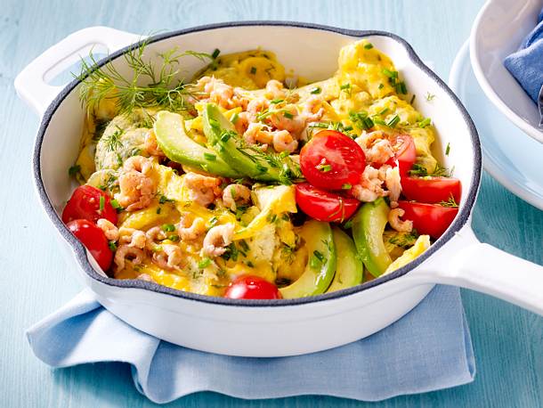 Rührei mit Nordseekrabben Rezept