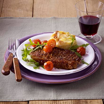 Rumpsteak mit Kartoffelgratin Rezept
