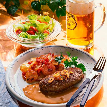 Rumpsteak mit Knoblauch Rezept Rumpsteak mit Knoblauch Rezept
