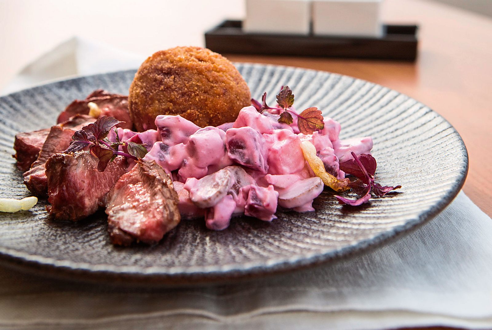 Rumpsteak mit Labskausbällchen Rezept LECKER