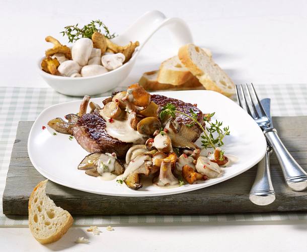 Rumpsteak mit Pilzrahm Rezept Rumpsteak mit Pilzrahm Rezept
