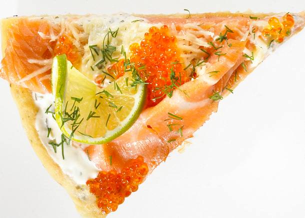 Russische Lachs-Pizza Rezept