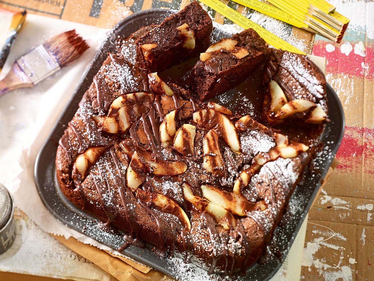 Saftig-süßer Birnenbrownie Rezept