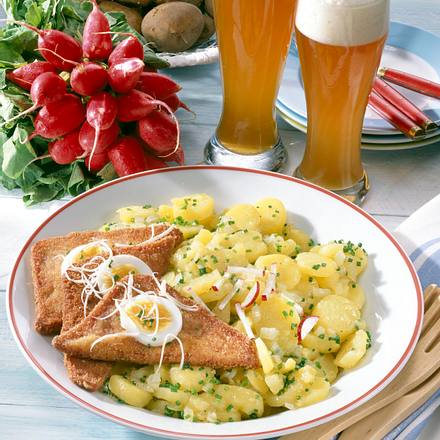 Saftiger Kartoffelsalat mit Fleischkäse Rezept Saftiger Kartoffelsalat mit Fleischkäse Rezept