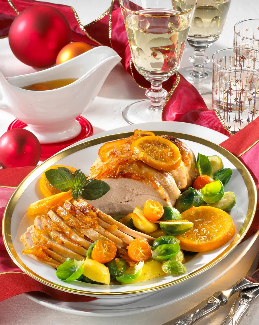 Saftiger Puten-Orangen-Braten Rezept