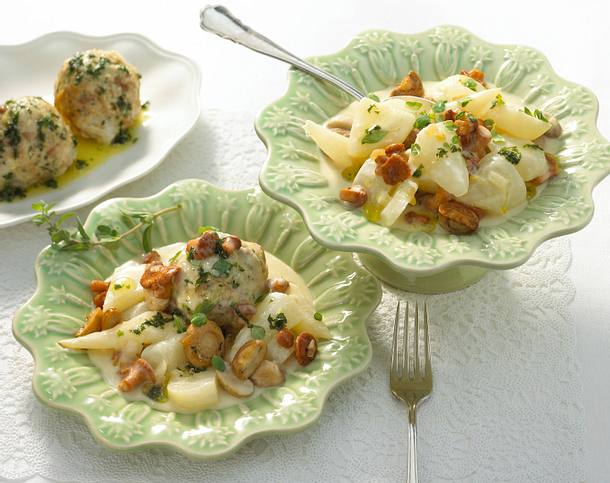 Sahne-Teltower-Rübchen mit Semmelknödeln Rezept Sahne-Teltower-Rübchen mit Semmelknödeln Rezept