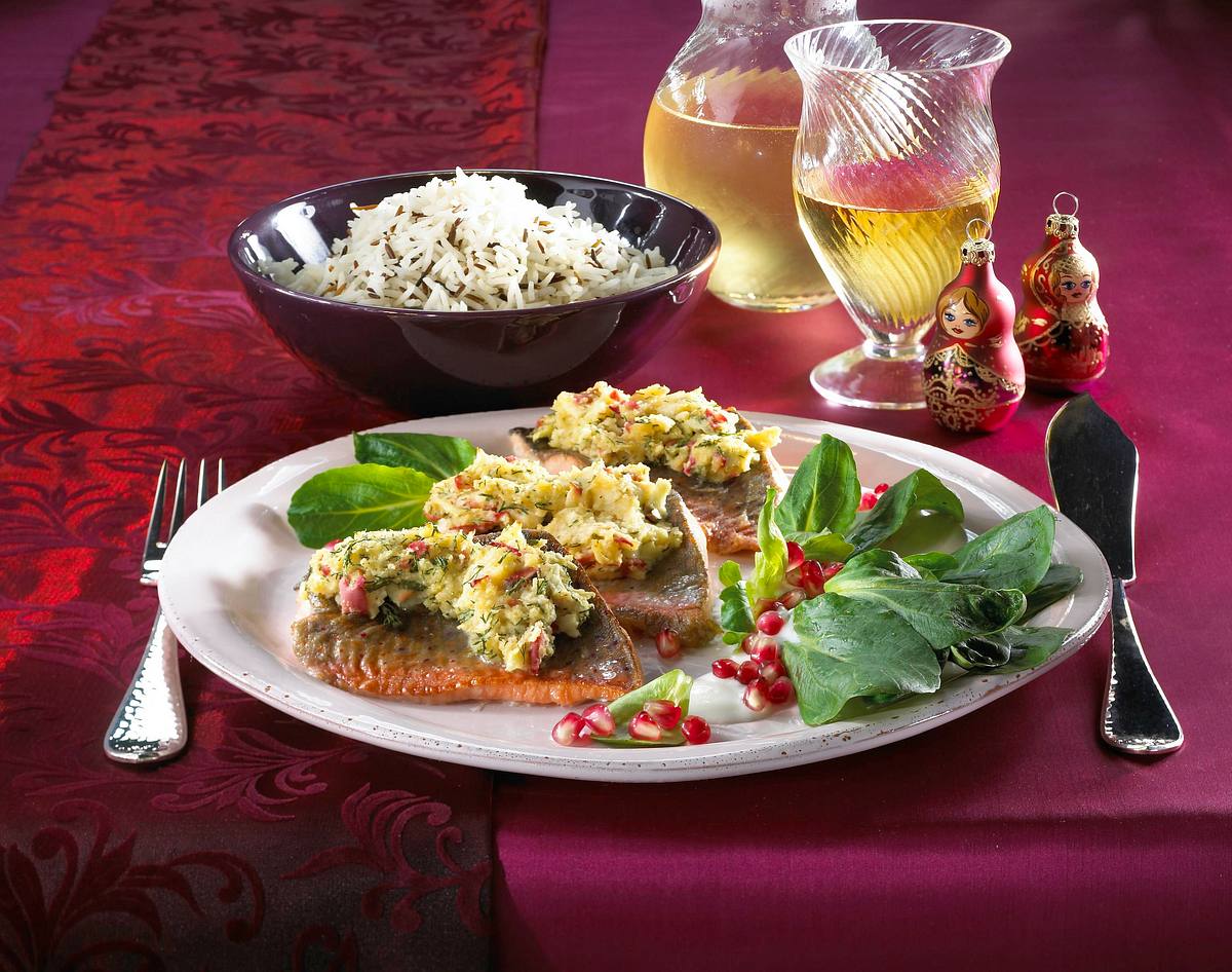 Saibling mit Apfel-Dillkruste Rezept