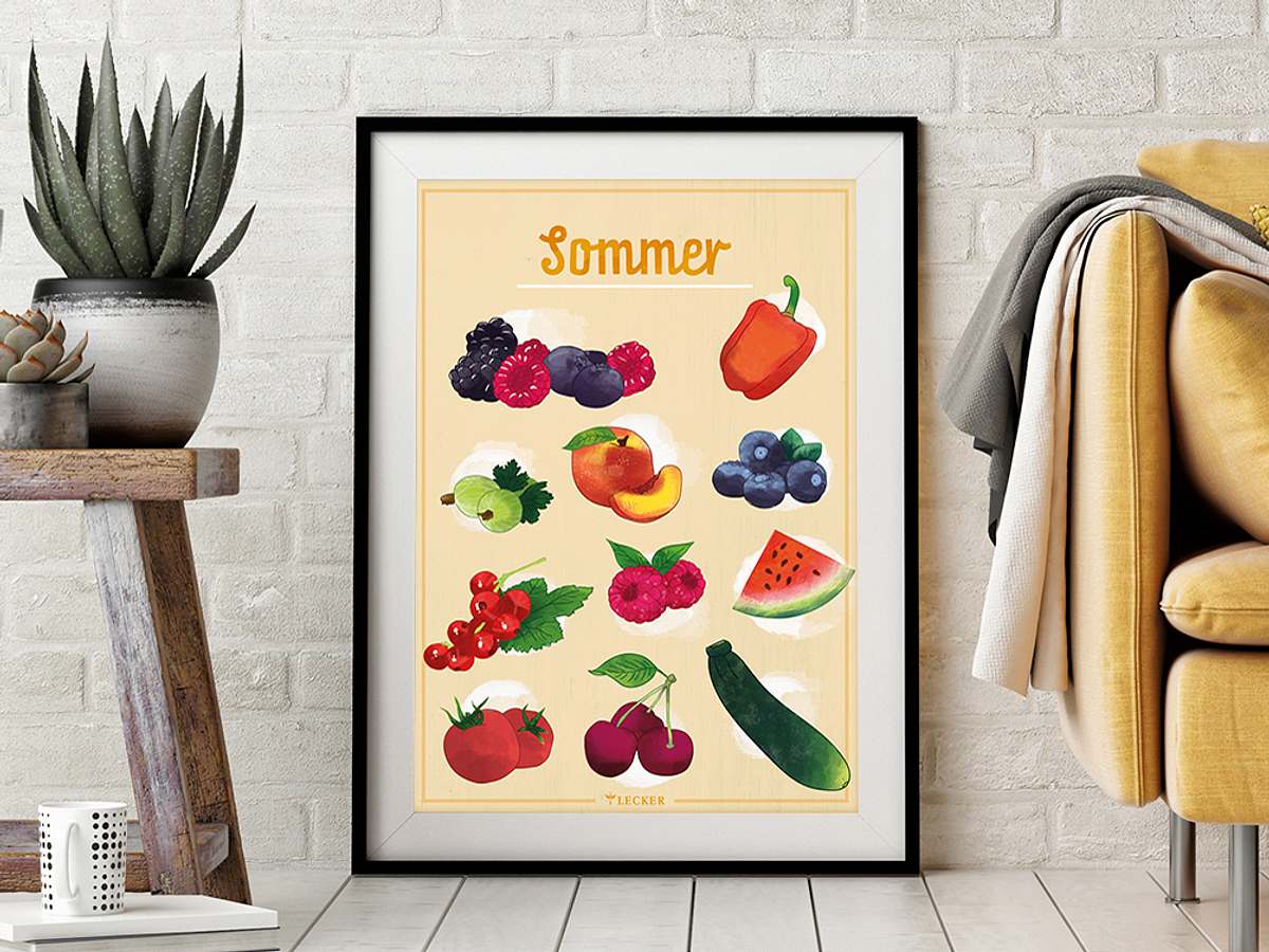 Saisonkalender-Poster Sommer