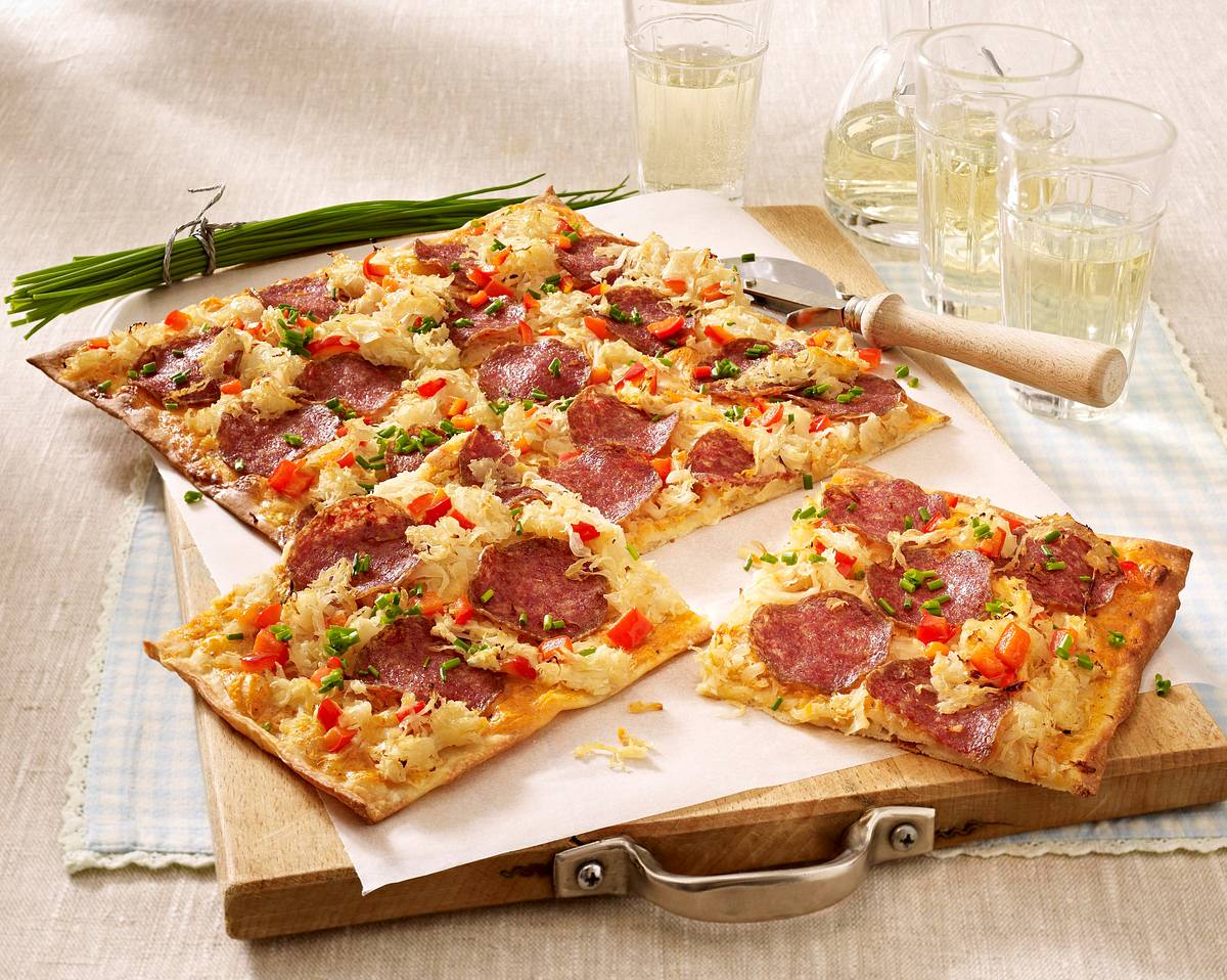 Salami-Flammkuchen Rezept