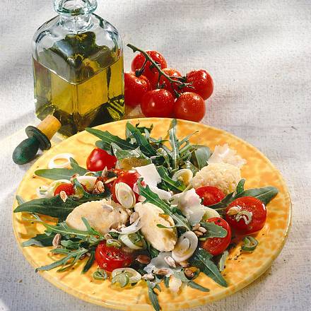 Salat aus Rauke mit Hirseklößchen Rezept