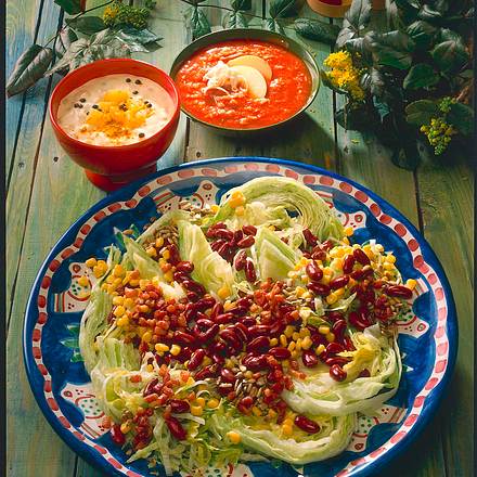 Salat mit Sonnenblumen-Vinaigrette Rezept Salat mit Sonnenblumen-Vinaigrette Rezept